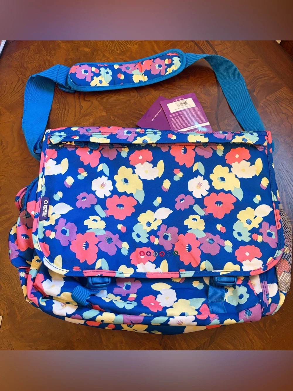 Floral Blue Messenger Bag - Unknown Brand